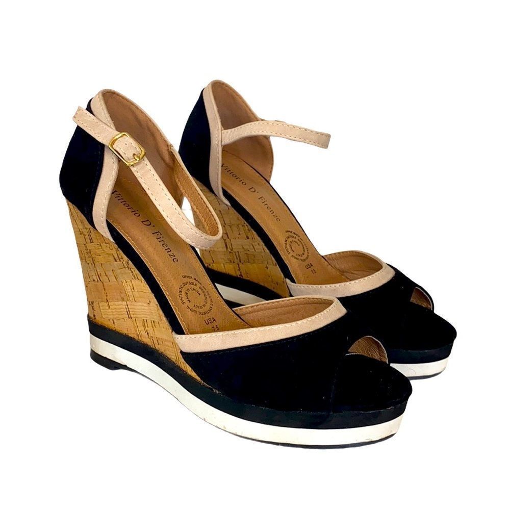 Vittorio D Firenze cork Wedge Heels 7.5